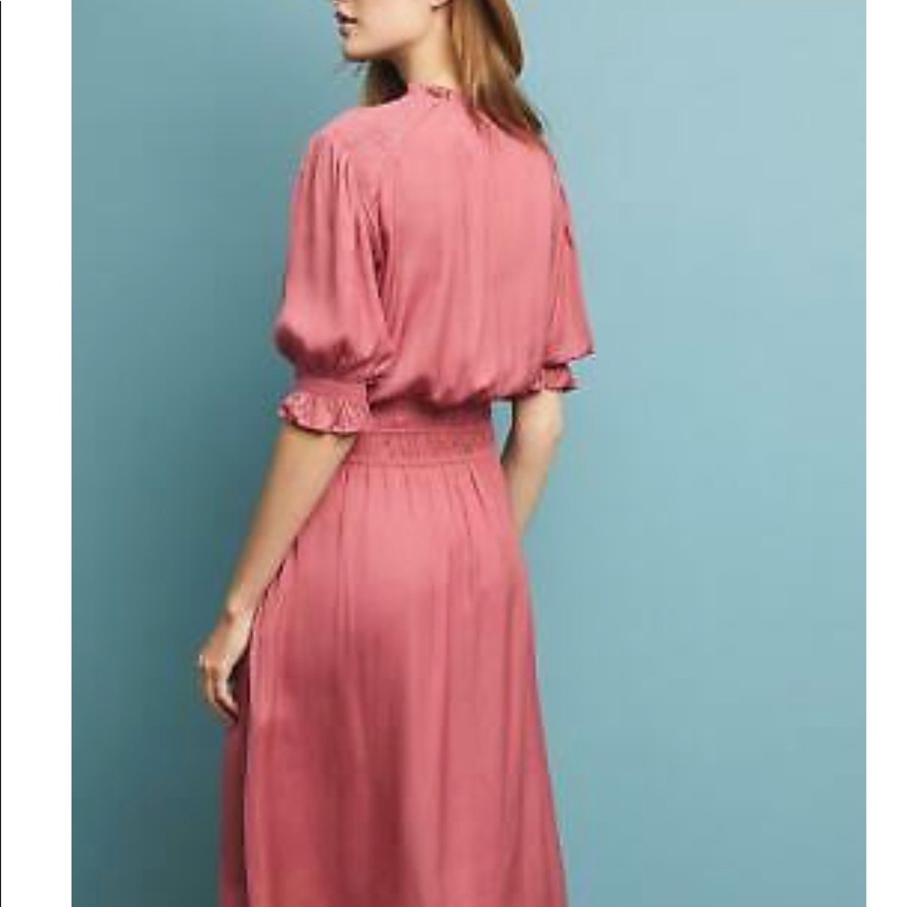 Anthropologie Cape May Midi dress pink rose Small